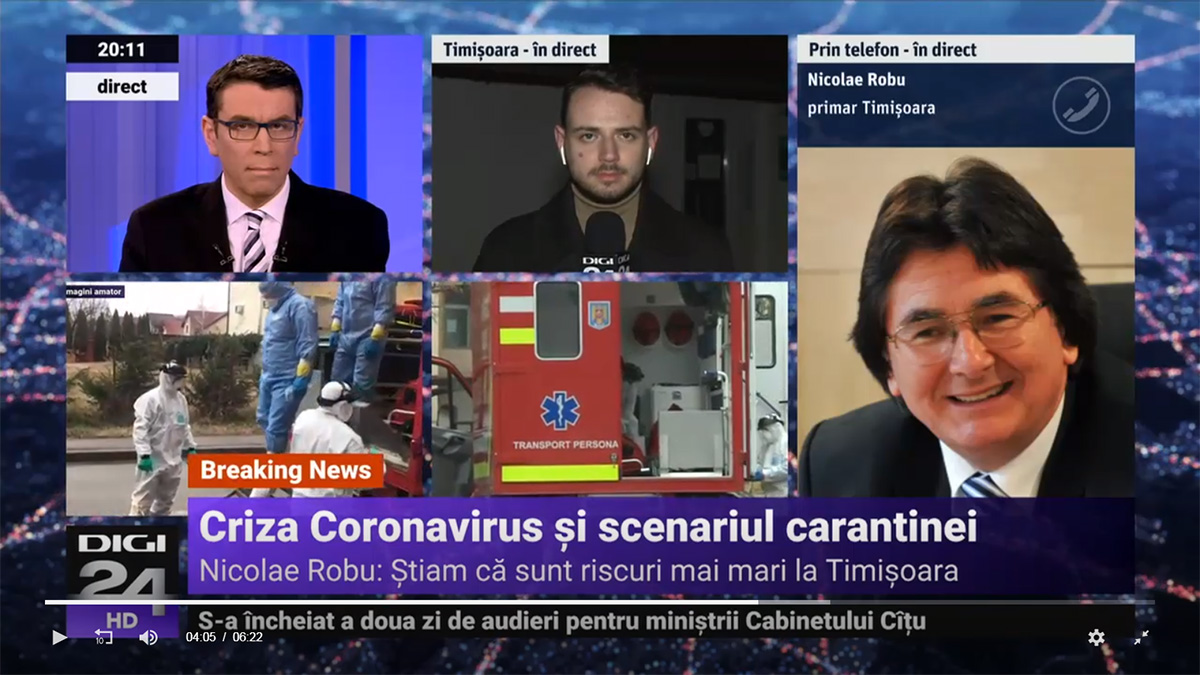 Nicolae Robu: Nu cred că Timișoara va ajunge, ca oraș, sub carantină și sper că nu se va întâmpla asta. Nu este cazul