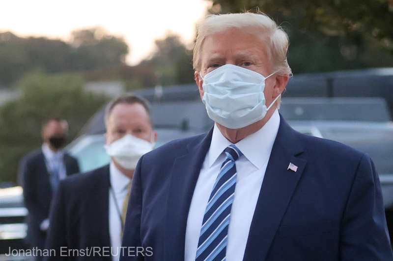 U.S. President Donald Trump departs Walter Reed National Military Medical Center in Bethesda, Maryland