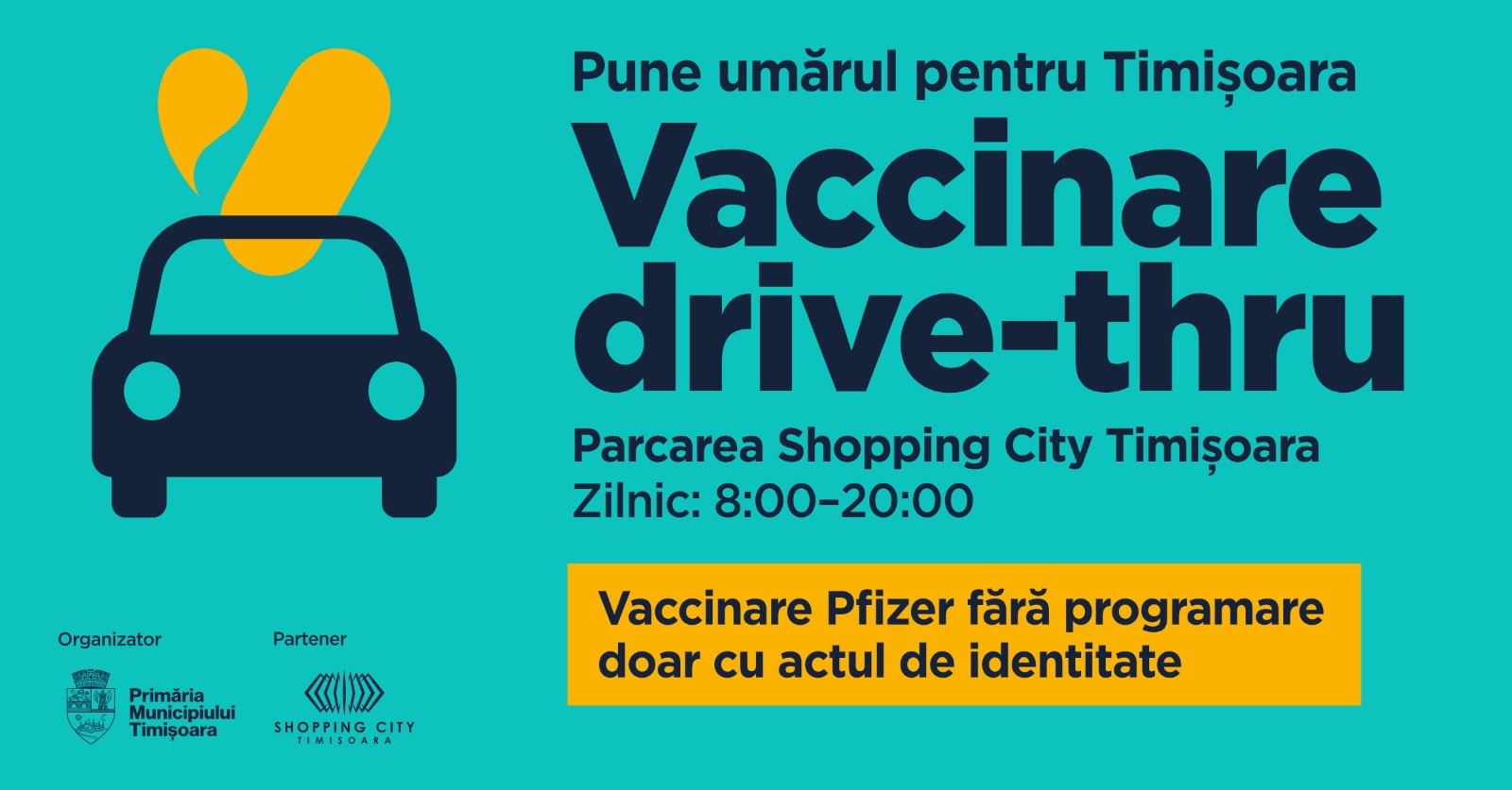 Se deschide la Timișoara primul centru de vaccinare drive-thru