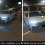 Masina parcata pe doua locuri destinate persoanelor cu dizabilitati in Timisoara
