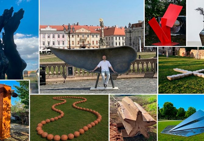 Sculptura câştigătoare Refugiu de Virgil Scripcariu la Premiul Peter Jecza din Timișoara